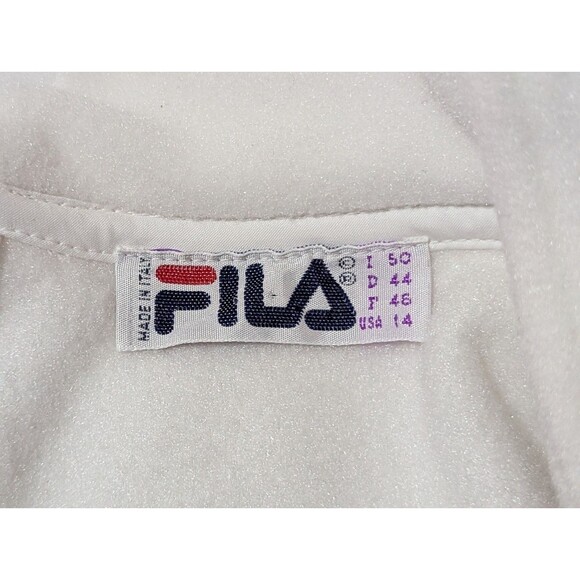 NWT Rare VTG FILA Italian Ski Team Fleece Pullover Womens 14 White Embroidered - Picture 11 of 16
